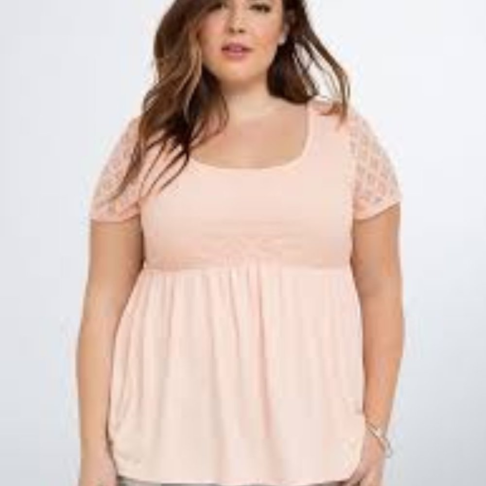 LACE BODICE BABYDOLL TOP